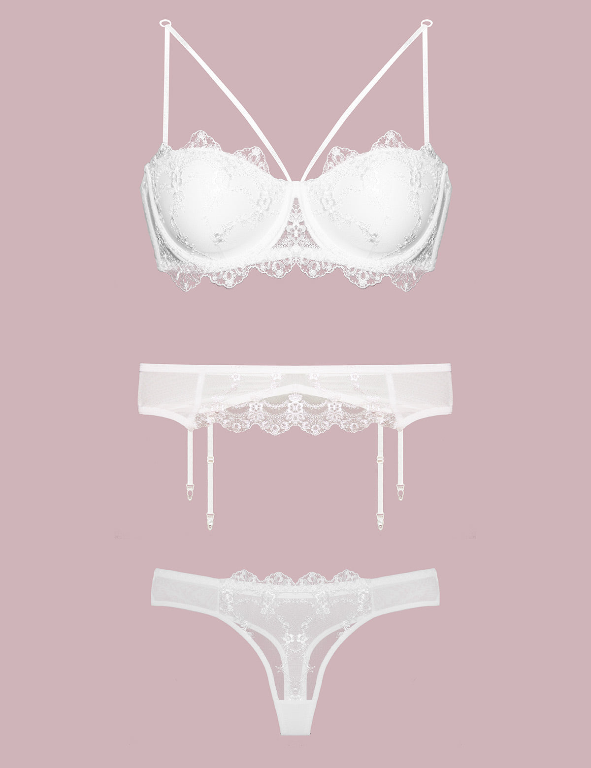 Dames Lingerie Set Nurteks 3 Delig wit
